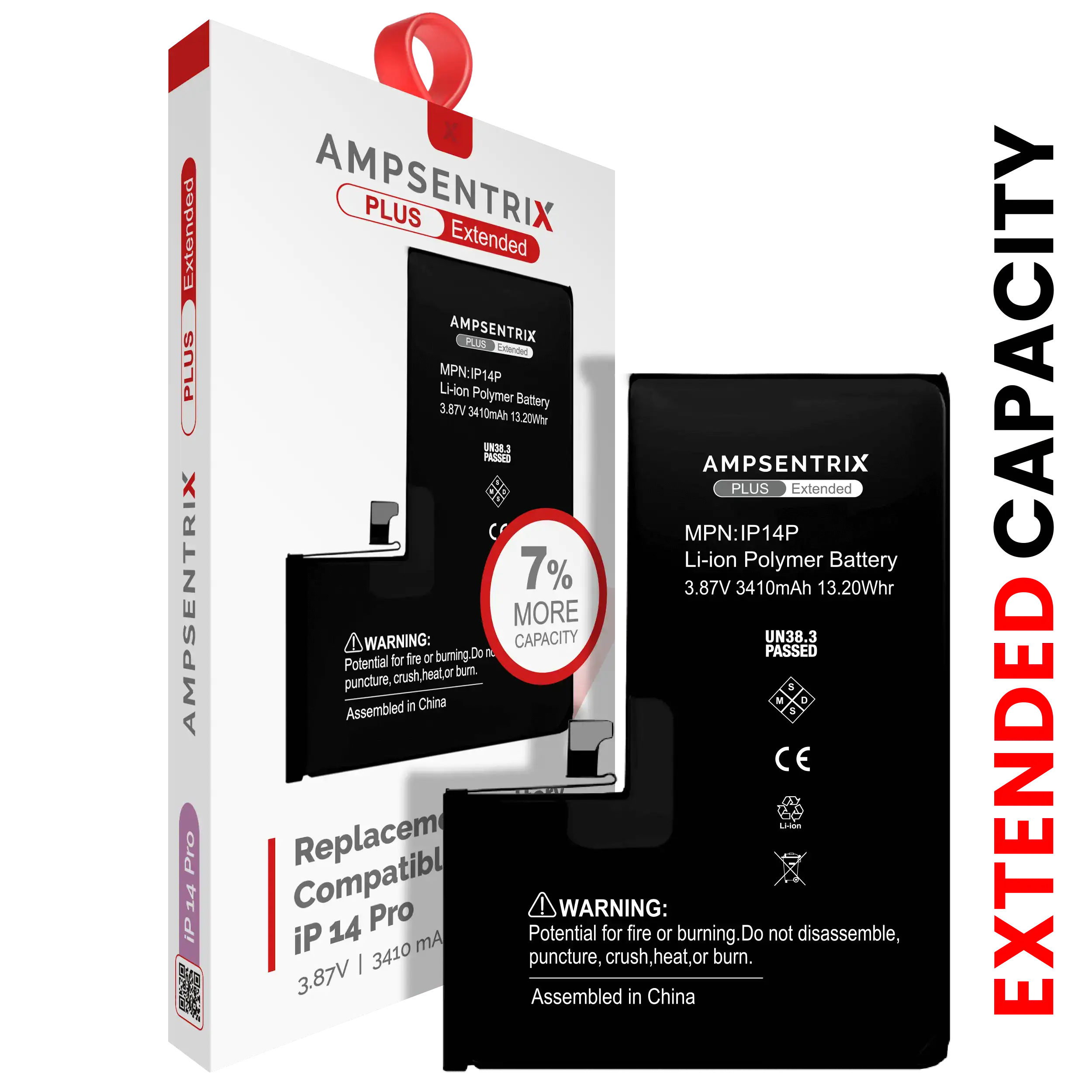 [107282215090] Batería de Repuesto Para iPhone 14 Pro (AmpSentrix Plus Extended)