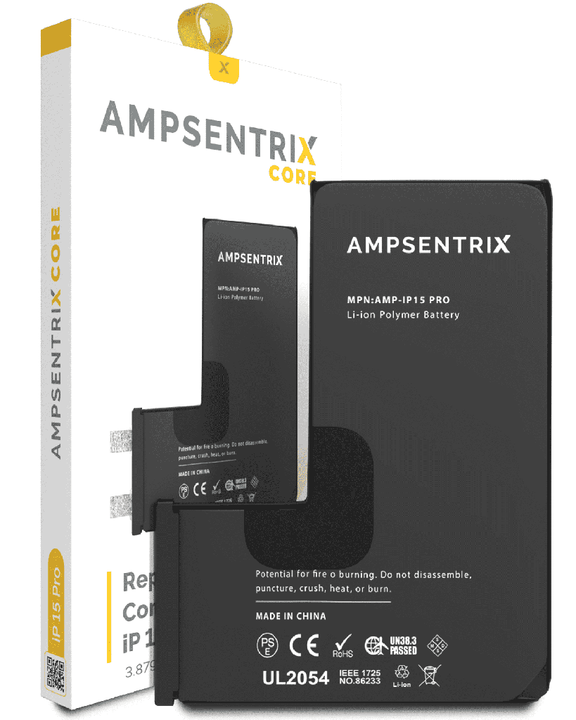 [107082077352] Núcleo de Batería de Repuesto Para iPhone 15 Pro (Requiere Soldadura por Puntos) (AmpSentrix Core)